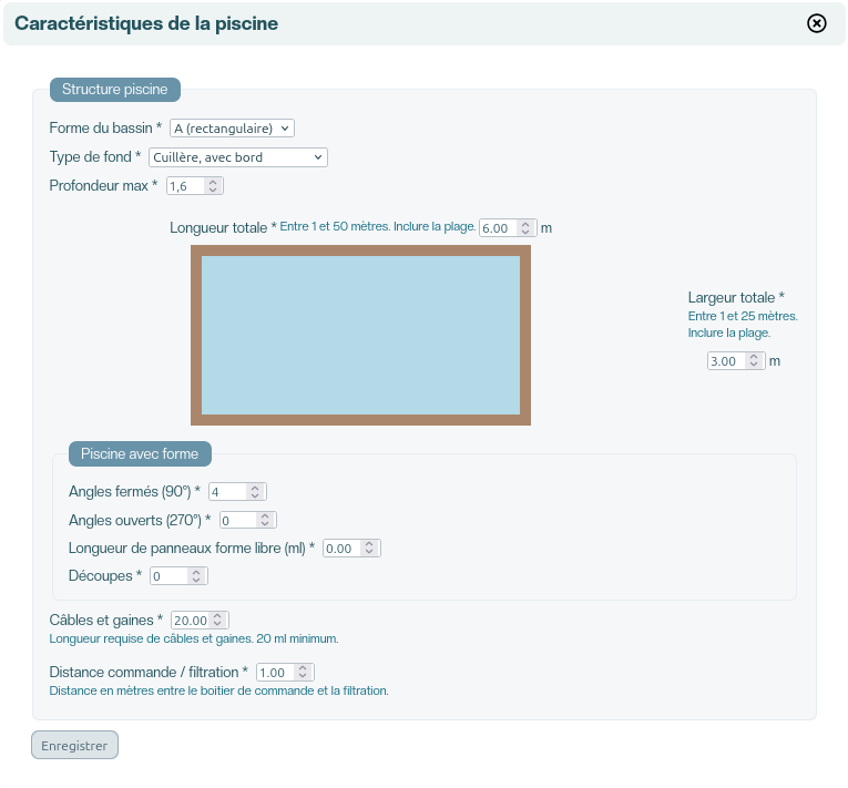 Paramétrage de la structure