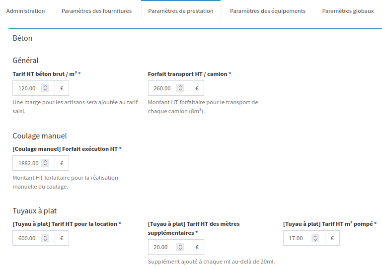 La disponibilité et certains paramètres des produits peuvent être surchargés